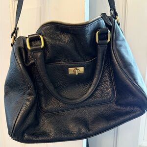 J. Crew Elegant Black Leather Shoulder Bag
